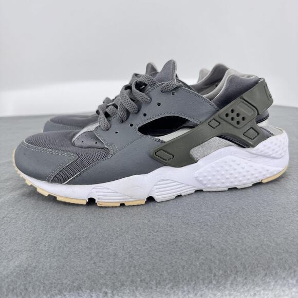 Nike Air Huarache Shoes Youth Size 7Y Gray White Olive Running 654275-012 - Picture 2 of 9
